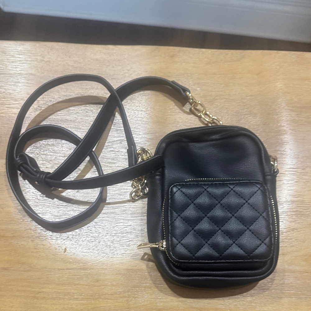 INC International Concepts Black Quilted Crossbody Bag
